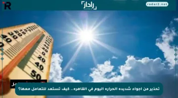 تحذير من أجواء شديدة الحرارة اليوم في القاهرة.. كيف تستعد للتعامل معها؟